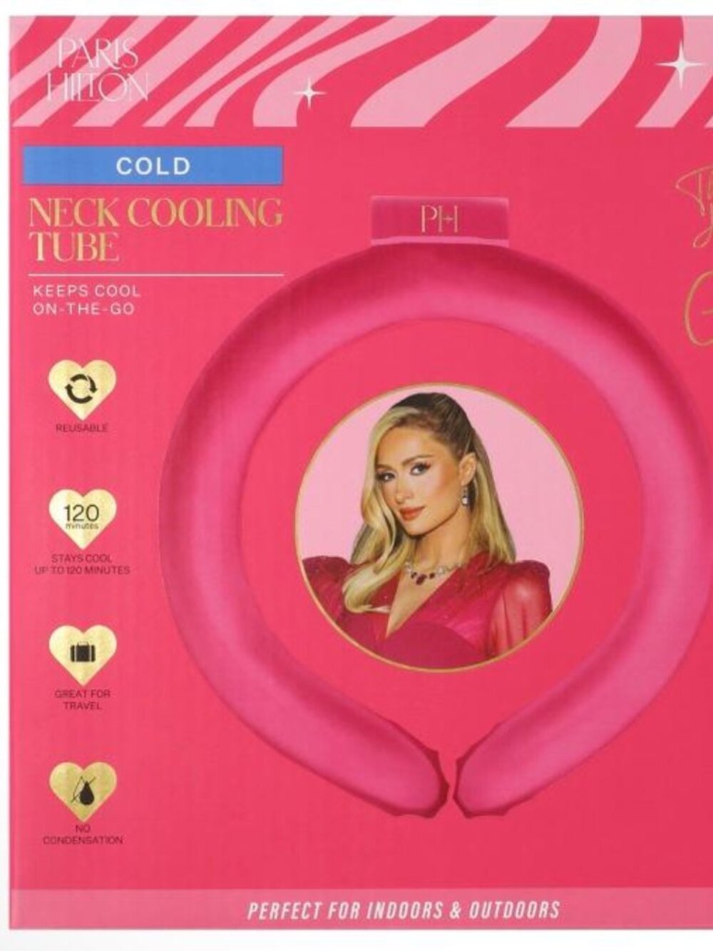 Neck Cooling Device | Paris Hilton Branded | Cooling Tube | Instant Cooling NWT